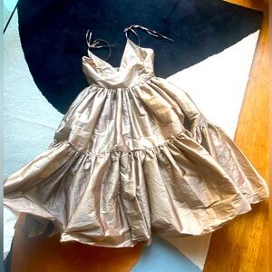 Bloni x Anthropologie Tiered Dress - Taupe/Copper - XL ⭐️